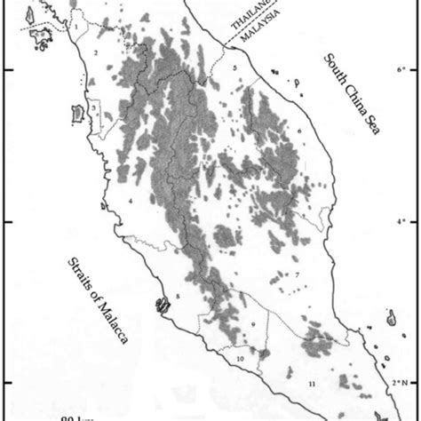 Sampling Localities In Peninsular Malaysia Map Download Scientific