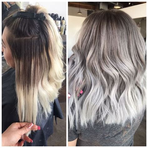 Correction Banded Boo Boo To Smokey Silver Melt Cool Blonde Hair