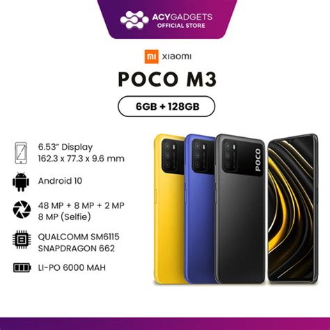 Jual XIAOMI POCO M3 6 128GB GARANSI RESMI TAM Cool Blue Jakarta