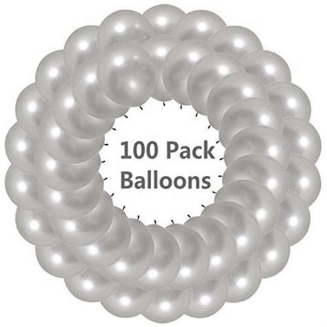 GetUSCart Elecrainbow 5 Inch Silver Balloons Round Pearl Balloon For