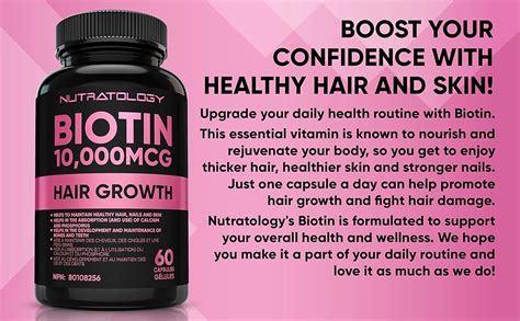 Biotin 10000mcg Hair Vitamins For Hair Growth Women Promotes Healthy Skin And Nail Growth