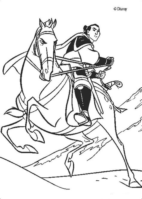 Li Shang Coloring Pages Mulan Clip Art Library