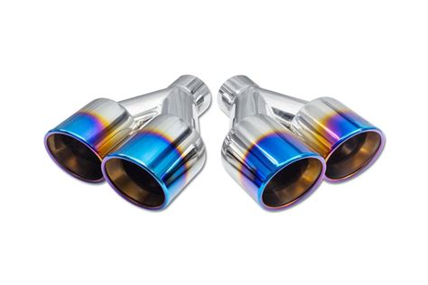 Street Style - SS208BF Blue Flame Double Wall Dual Exhaust Tips - 3.5 ...