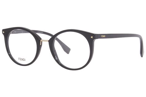 Fendi Ff 0350 807 Eyeglasses Women S Black Gold Full Rim Round Shape 48 21 140