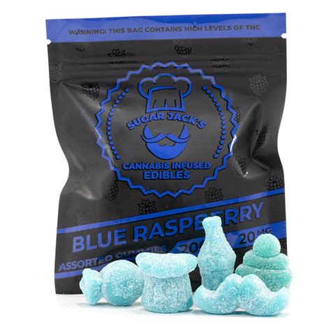 Mg Thc Assorted Blue Raspberry Gummies Sugar Jacks Weed