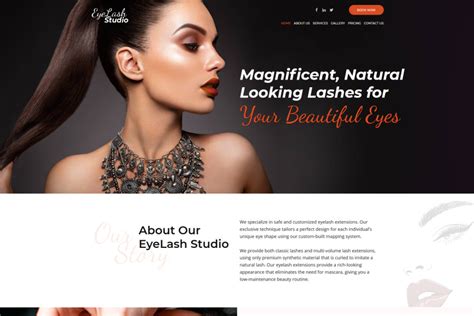 Eyelash Extension Website Design For Beauty Studio Motocms