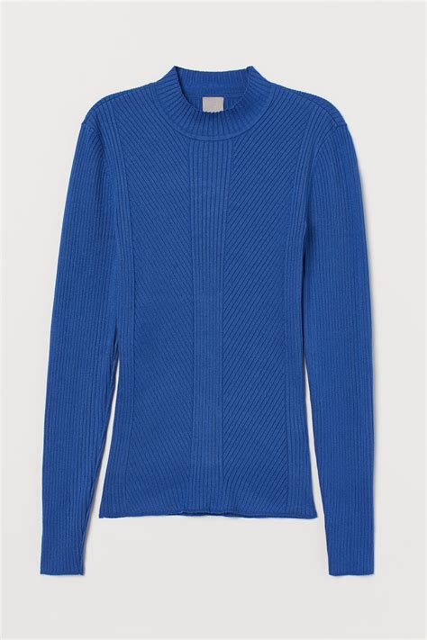 Ribbed Sweater Cornflower Blue Ladies Handm Us