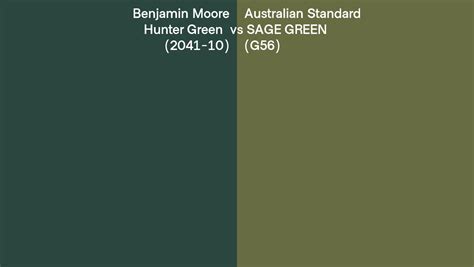 Benjamin Moore Hunter Green Vs Australian Standard Sage Green