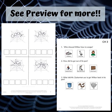 Charlotte's Web Novel Study for Special Education with chapter