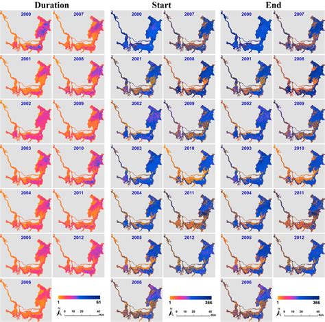 Spatial And Temporal Changes In The Duration And Start End Date Of The