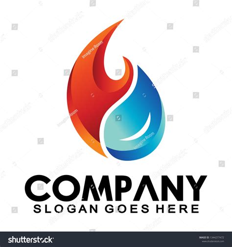 Water Fire Logo Water Drop Shape Stock Vector Royalty Free