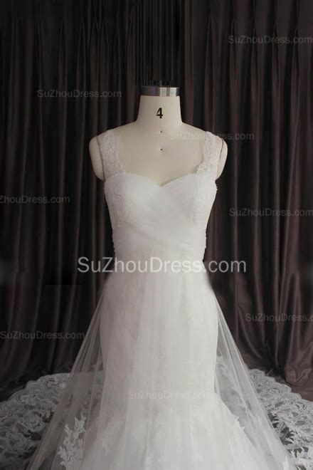 Sexy Lace Spaghetti Strap Mermaid Wedding Dress New Arrival Court Train