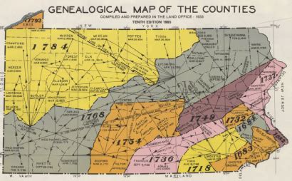 Pennsylvania Genealogical County Map – A Pennsylvania Dutch Genealogy