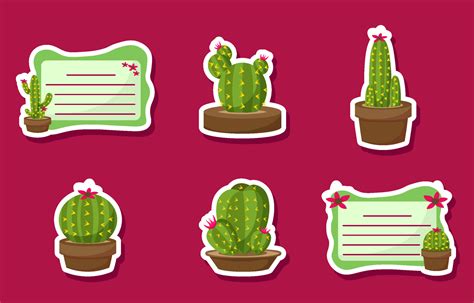 Cactus Succulents Stickers 15262389 Vector Art At Vecteezy