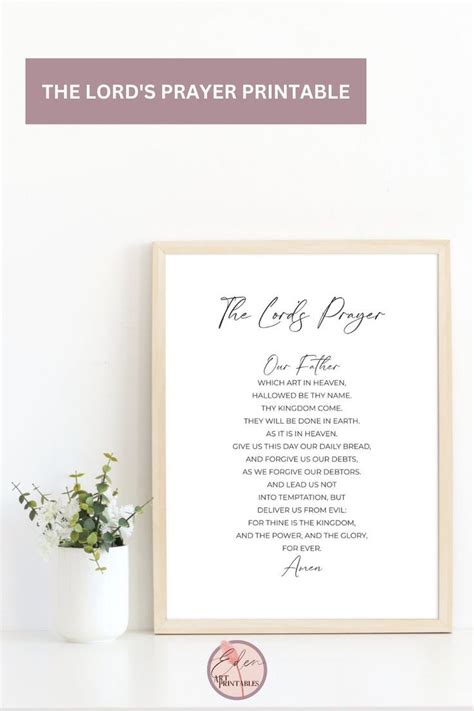 The Lord S Prayer Kjv Printable Scripture Wall Art Etsy Uk