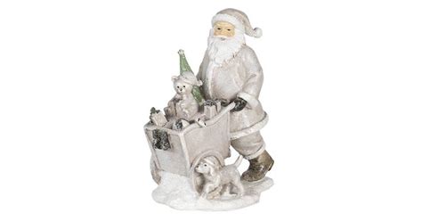 Clayre Eef Beeld Kerstman X X Cm Zilverkleurig Polyresin