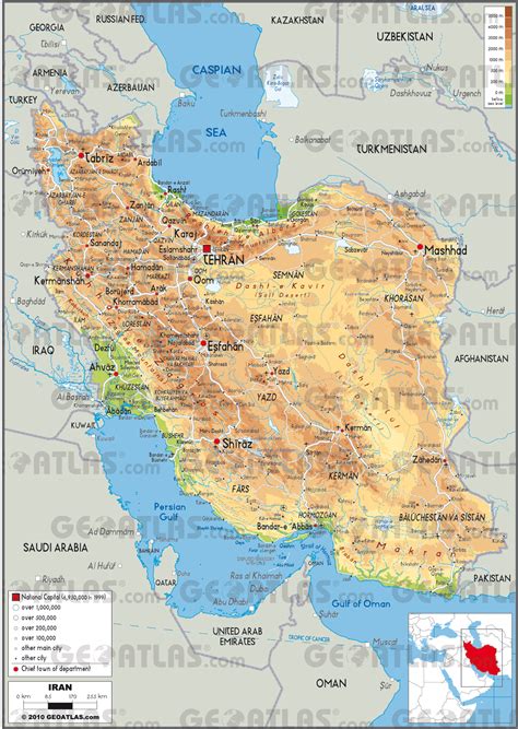 iran map physical - Map Pictures