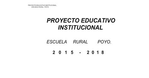 Pdf Proyecto Educativo Institucional · Proyecto Educativo