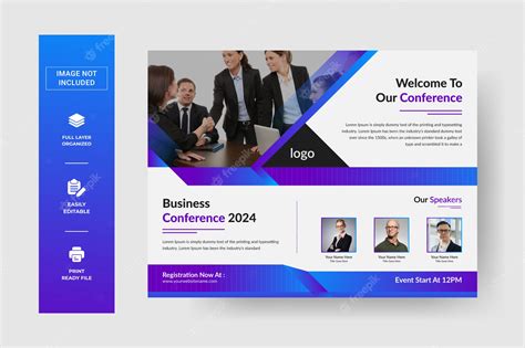 Premium Vector Corporate Horizontal Business Conference Flyer