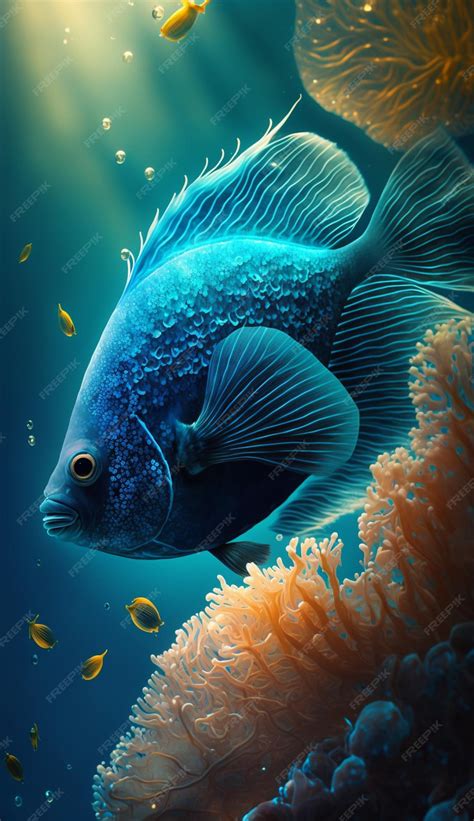 Premium AI Image | Fish on a coral reef wallpaper