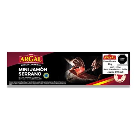 Jamón Serrano Argal Mini 1 Kg 1 Jamonero 1 Cuchillo Walmart