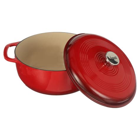 Lodge Cast Iron 6 Quart Enameled Cast Iron Dutch Oven Red