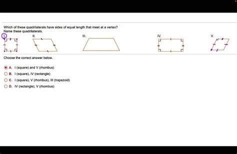 Solved Which Of These Quadrilaterals Have Sides Of Equal Length That