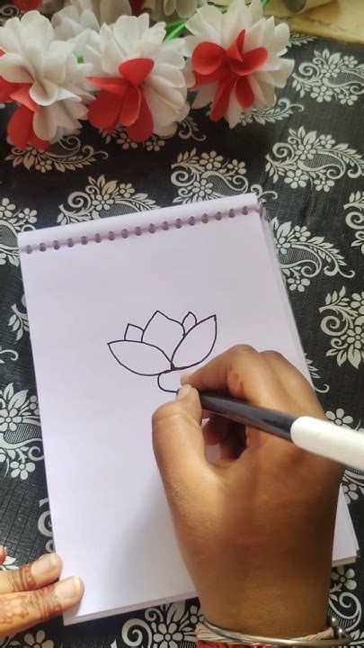 How To Draw Easy Lotus 🪷 Step By Step For Beginners 😉easydrawing Easy Art Shorts Youtube