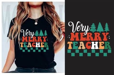 Very Merry Teacher Christmas Design Graphic By Creative Design · Creative Fabrica