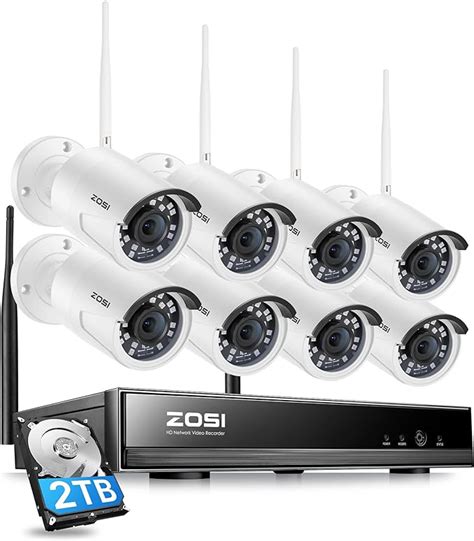 Zosi Mp Kit Videosorveglianza Wifi Ch K H Tb Nvr Con X Mp