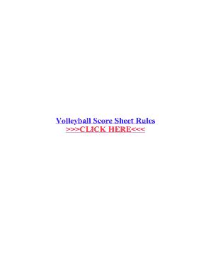 Fillable Online Volleyball Score Sheet Rules Fax Email Print PdfFiller