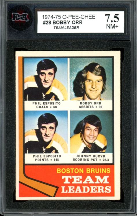 1974 75 OPC O PEE CHEE 28 BOBBY ORR Esposito Bucyk KSA 7 5 NM BRUINS