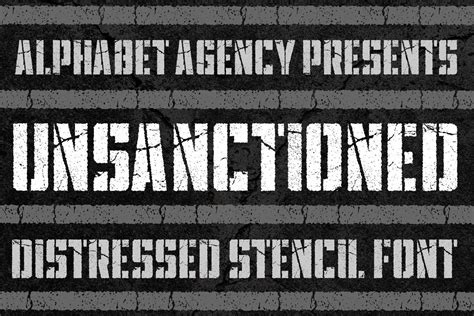 Unsanctioned Distressed Stencil Font Fonts Creative Market