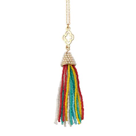 Colorful Seed Beaded Tassel Long Necklaces And Pendants For Women In Pendant Necklaces From