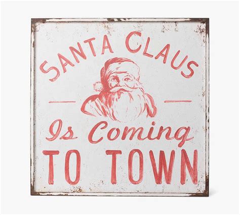 Santa Claus Is Coming To Town Vintage Wall Art | Pottery Barn