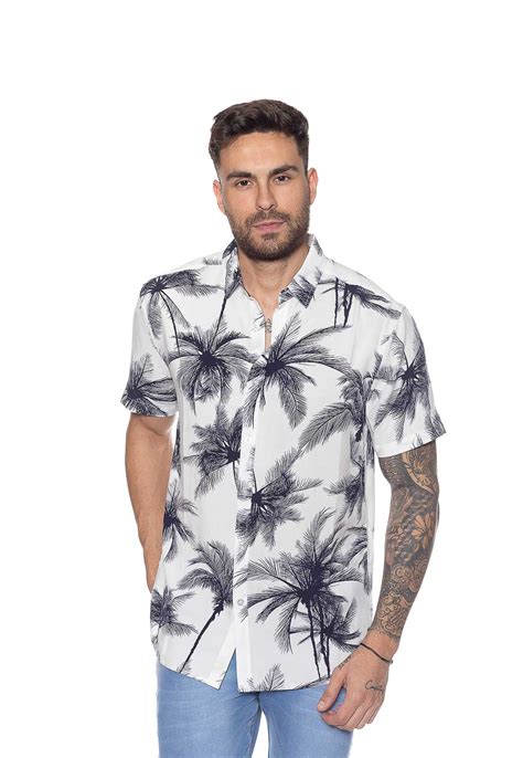 Camisa Masculina Estampada Manga Curta Crocker