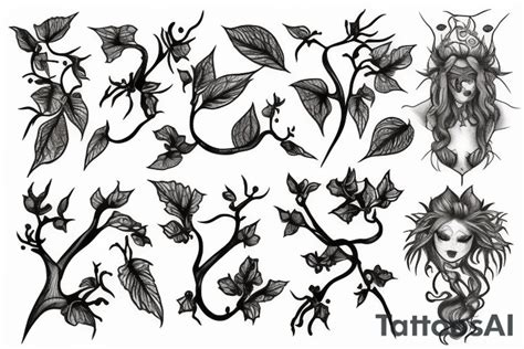 Twisty Poison ivy vine tattoo idea | TattoosAI