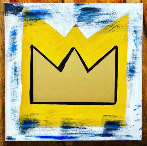 Basquiat Crown Acrylic Painting Canvas Contemporary Abstract Art