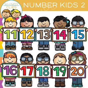 Kids Number Clip Art - Set Two - Numbers 11-20 by Whimsy Clips | TpT