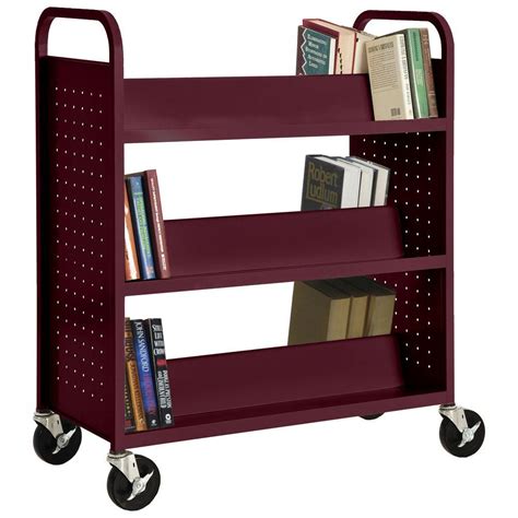 Sandusky Burgundy Mobile Steel Bookcase-SV336-03 - The Home Depot