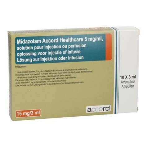 Midazolam Accord Mg Ml Opl Inj X Ml Apotheek Moentjens