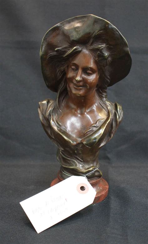 Lot Bronze Bust After Victor Bruyneel Buste De Femme