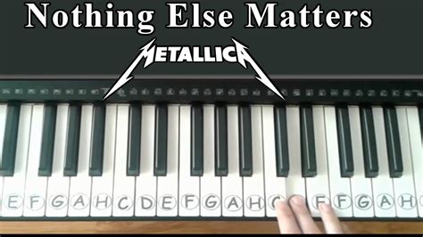 Nothing Else Matters Metallica Easy Piano Tutorial Slow Version