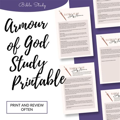 Full Armour of God Printable | Bible Study Worksheets | Full Armour