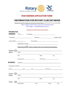 Fillable Online Rotary Club Of Hartwell Membership Application Pdf Fax