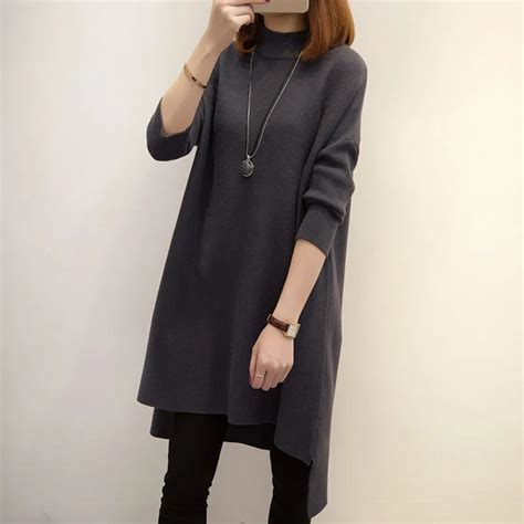 Autumn Winter Women Sweaters And Pullovers Batwing Sleeve Turtleneck Cashmere Long Sweater Women