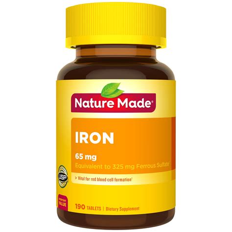 Nature Made Iron Mg From Ferrous Sulfate Tablets Count For