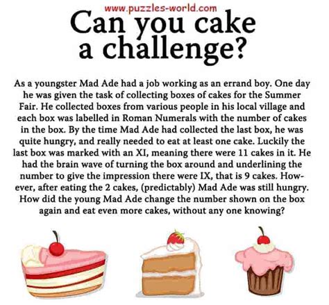 Can you cake a Challenge ? | Puzzles World