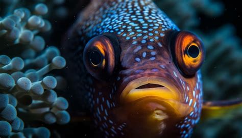 Premium AI Image Colorful Clown Fish Swimming In Natural Coral Reef