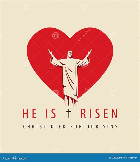 Resurrected Jesus Christ With Shining Halo And Outstretched Arms Vector